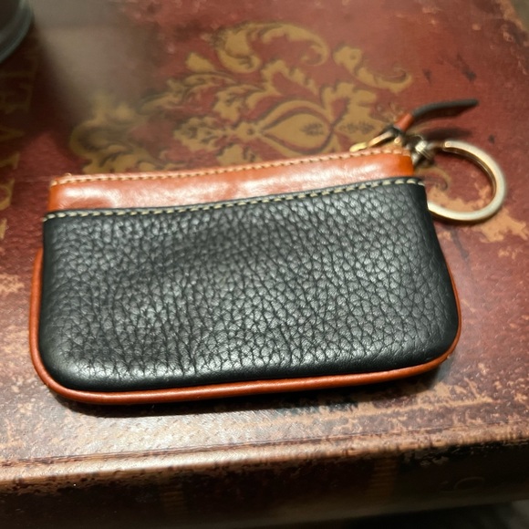 Dooney & Bourke Navy and Brown Leather Keychain Wallet - Picture 4 of 7